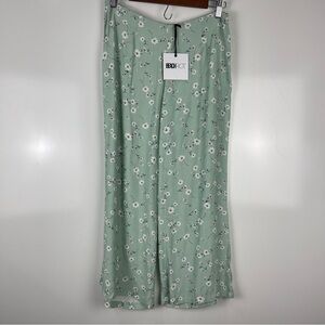 NEW Beach Riot Celine Pants Floral Mint Straight Leg Size Medium Cropped